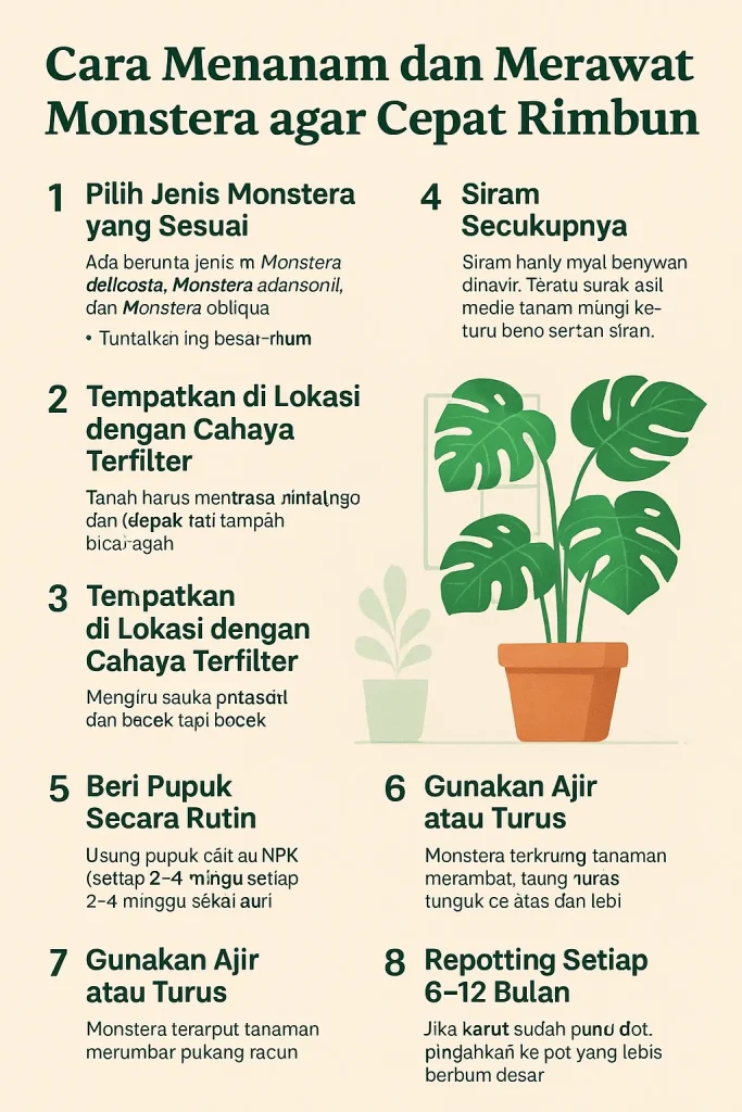 cara merawat monstera